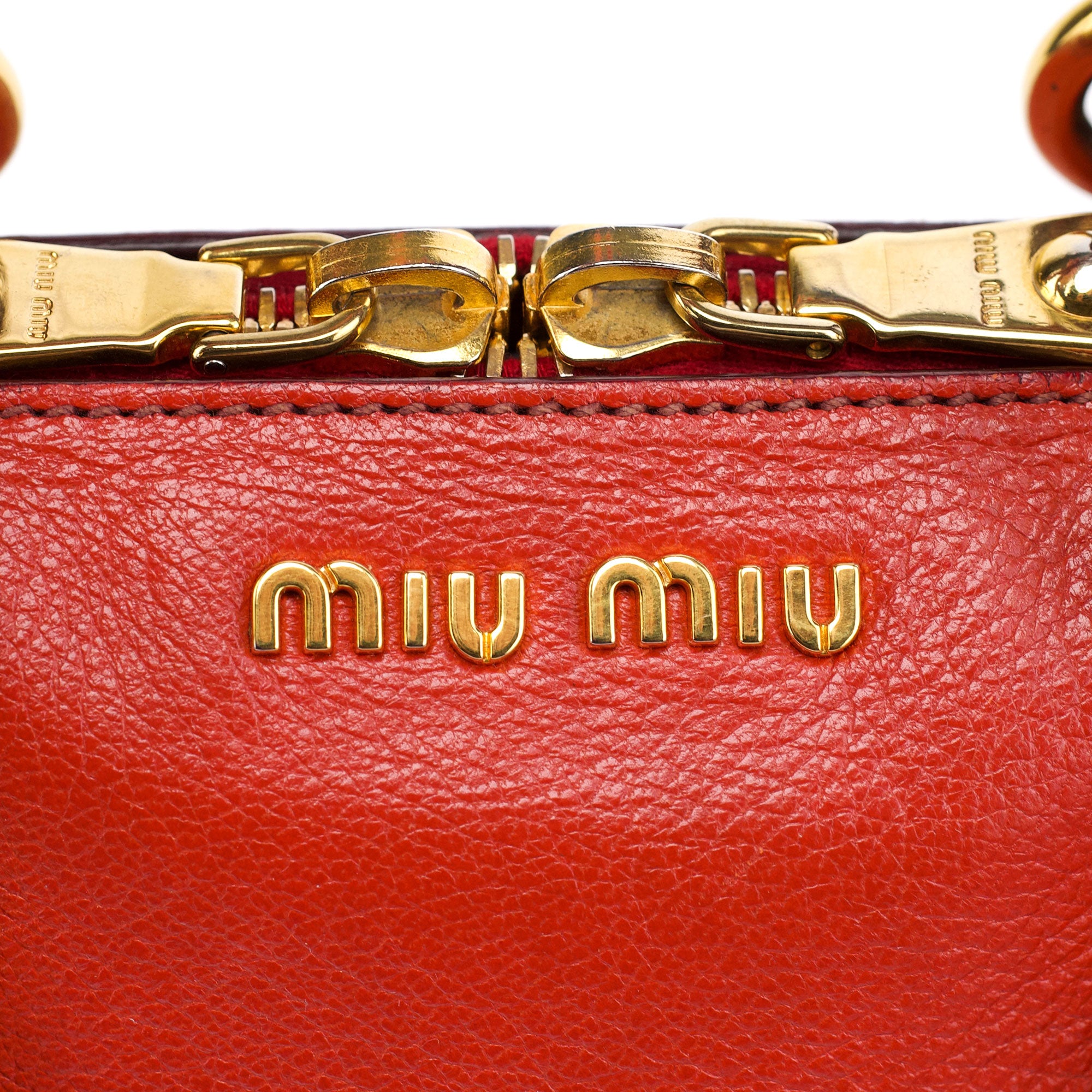 Red Pebbled Leather 2-Way Tote Bag