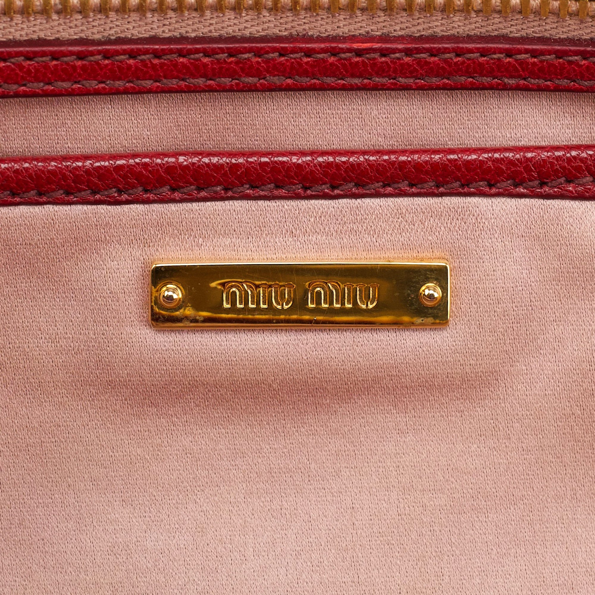 Red Pebbled Leather 2-Way Tote Bag