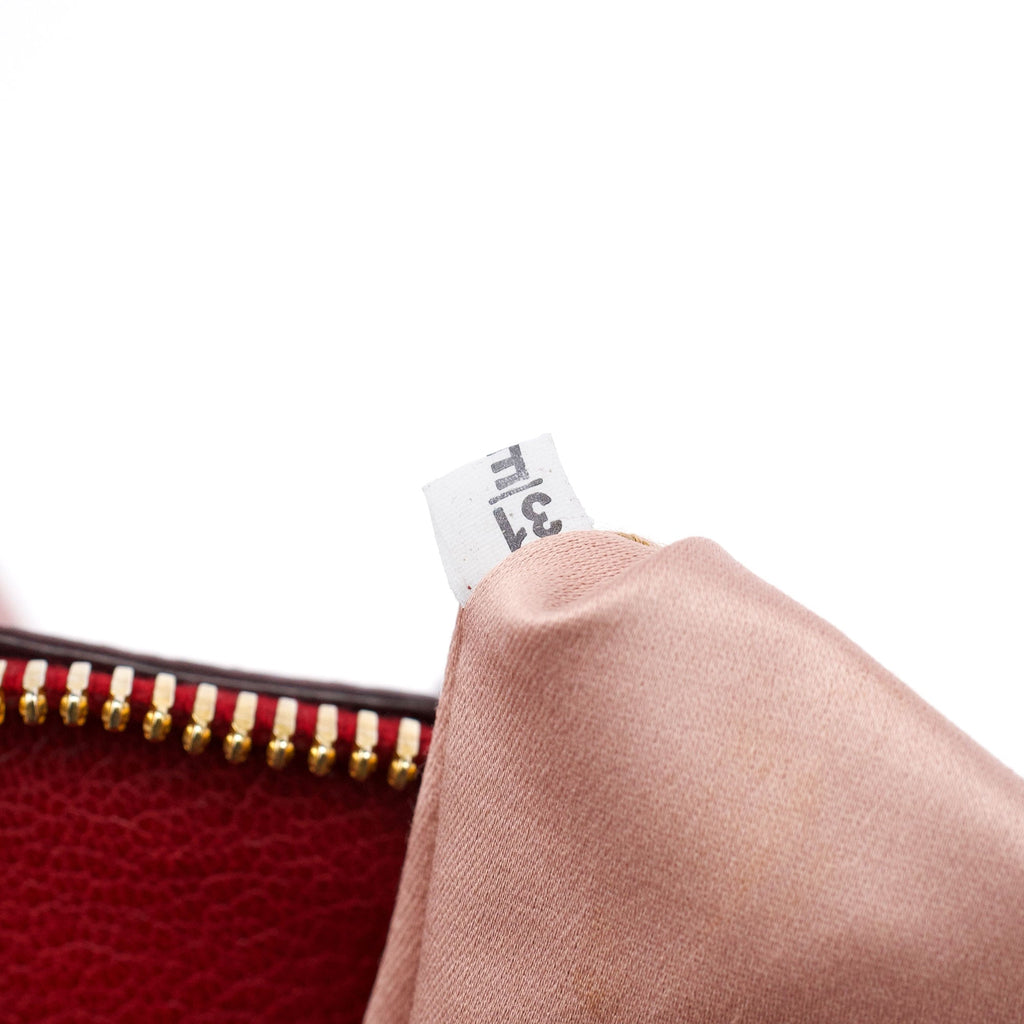 Red Pebbled Leather 2-Way Tote Bag