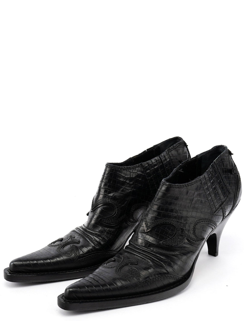 Western Cowboy Heeled Ankle Boots