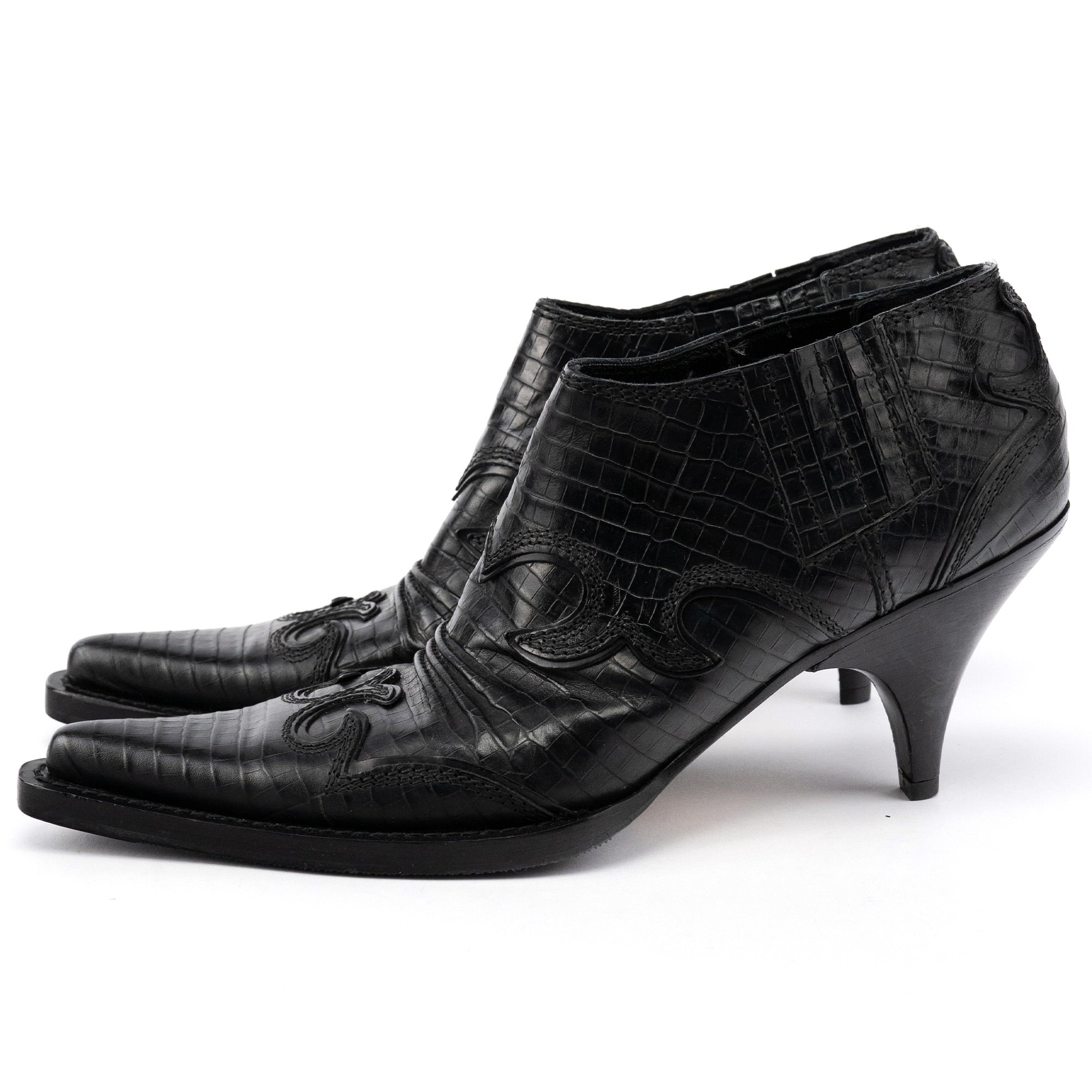 Western Cowboy Heeled Ankle Boots
