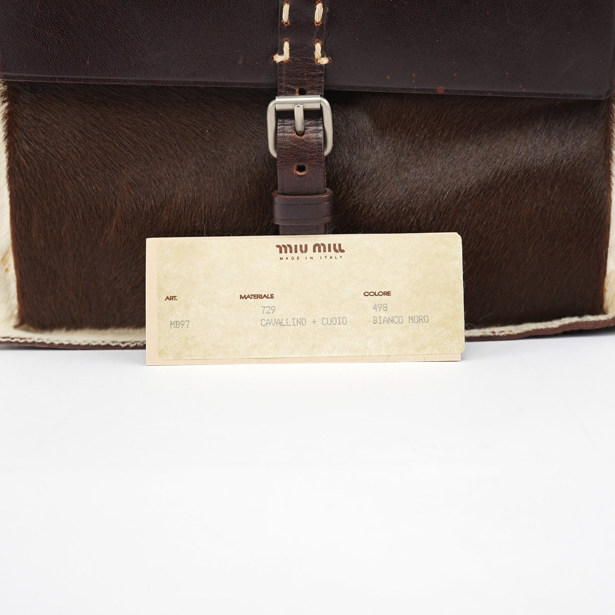 White Brown Calf Hair Tote Bag