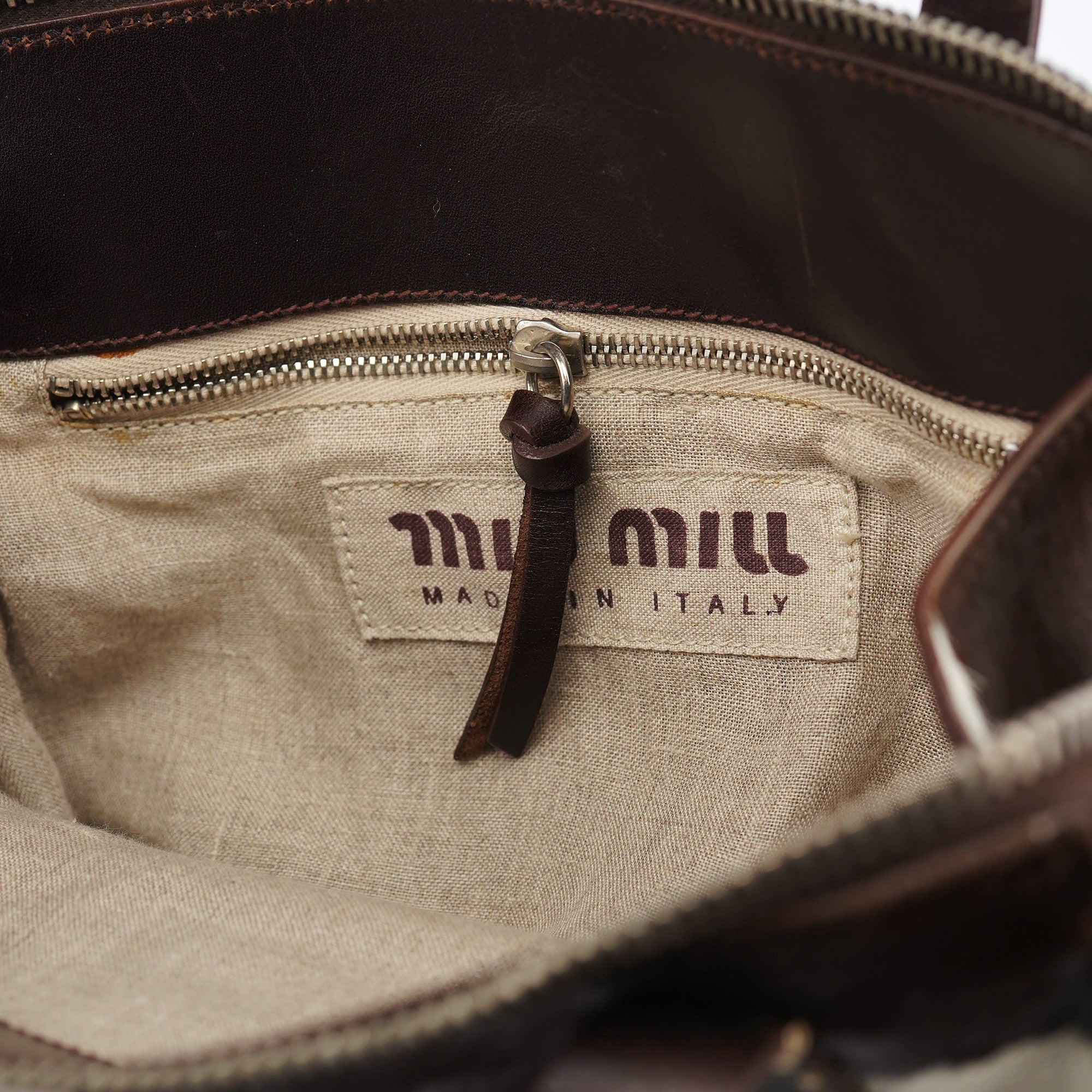 White Brown Calf Hair Tote Bag