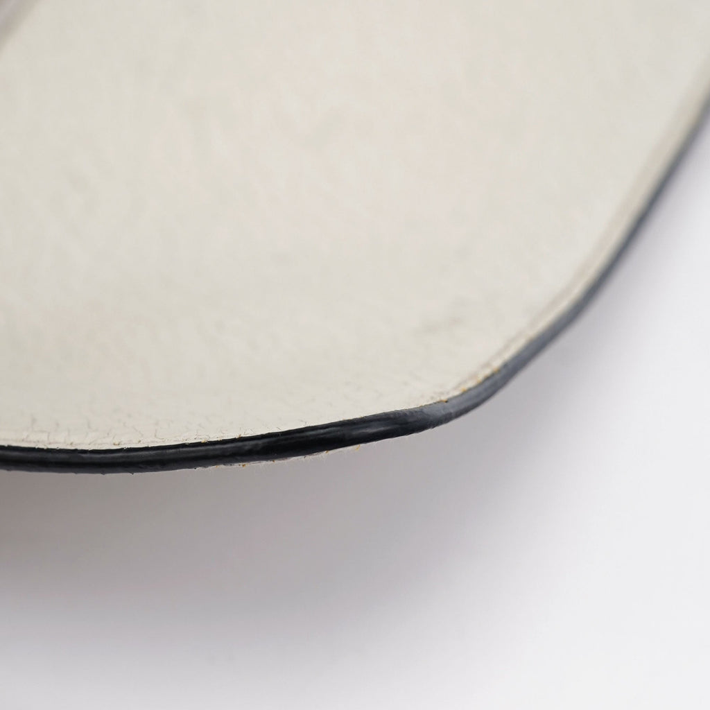 White Crackled Leather Mini Hobo Bag