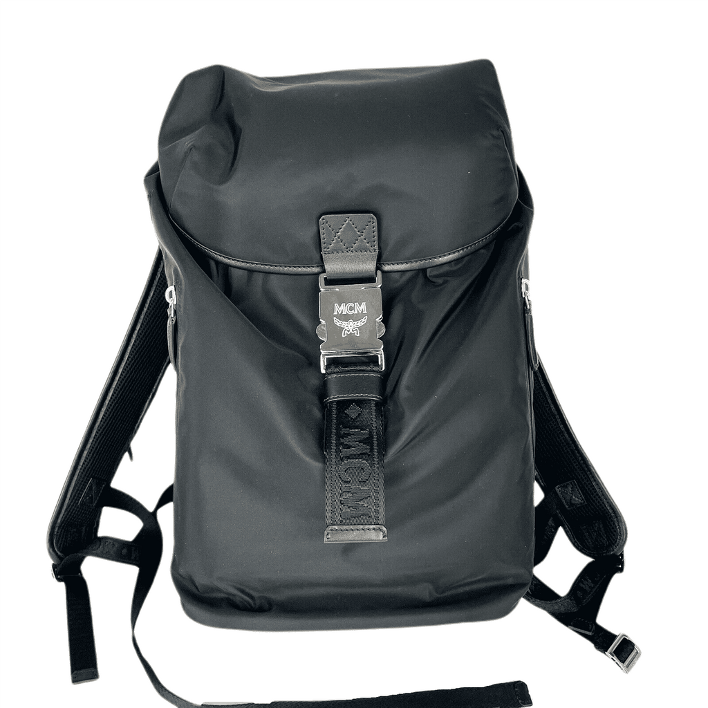 MCM Black Nylon Luft Hoodie with Detachable Hood Backpack