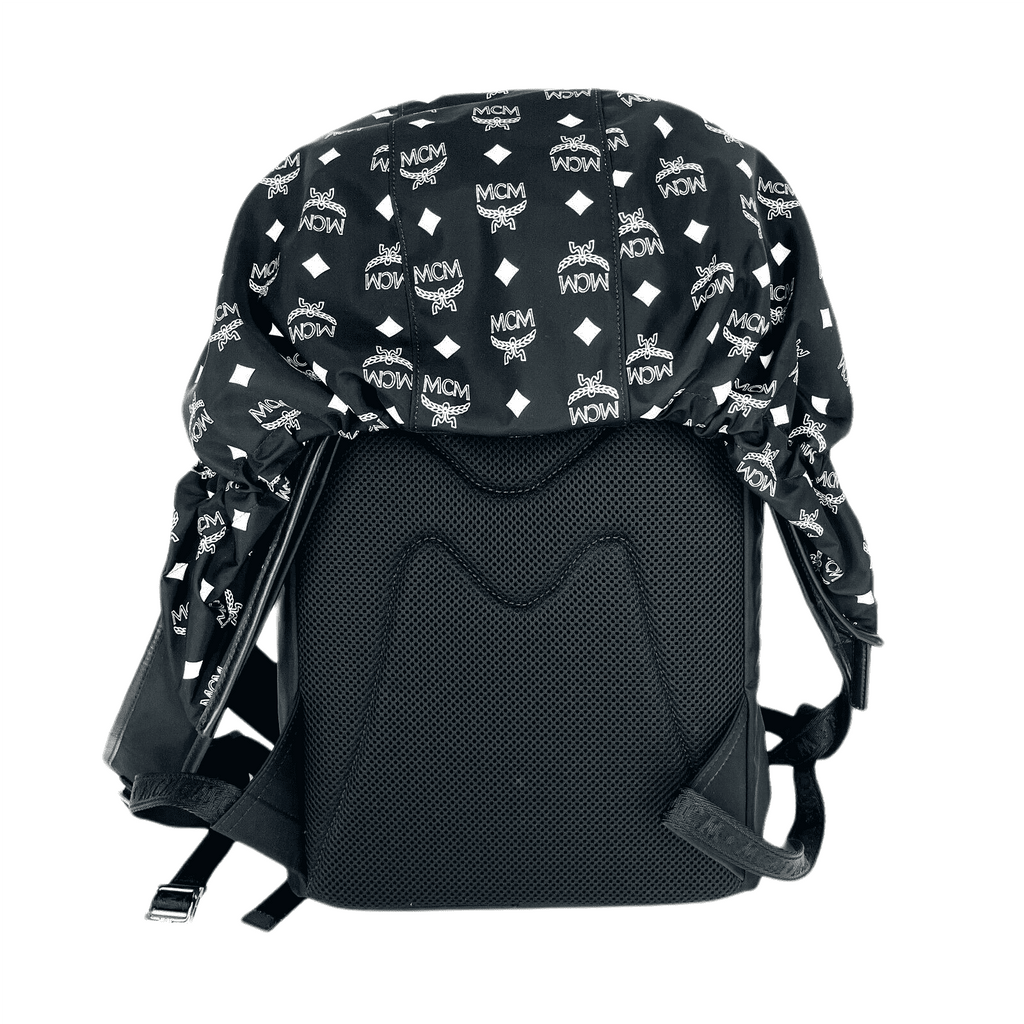 MCM Black Nylon Luft Hoodie with Detachable Hood Backpack