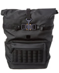 MCM Black Canvas Nylon Medium Roll Top Backpack
