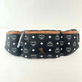 MCM Black Visetos Canvas Large Sling Belt Bag