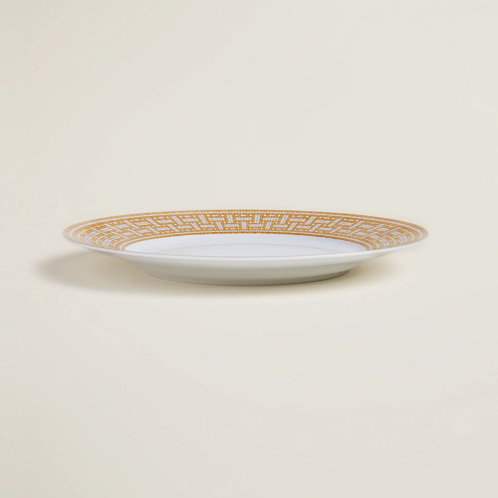 Hermes Porcelain Mosaique Au 24 Gold Dinner Plate (Set of 2)