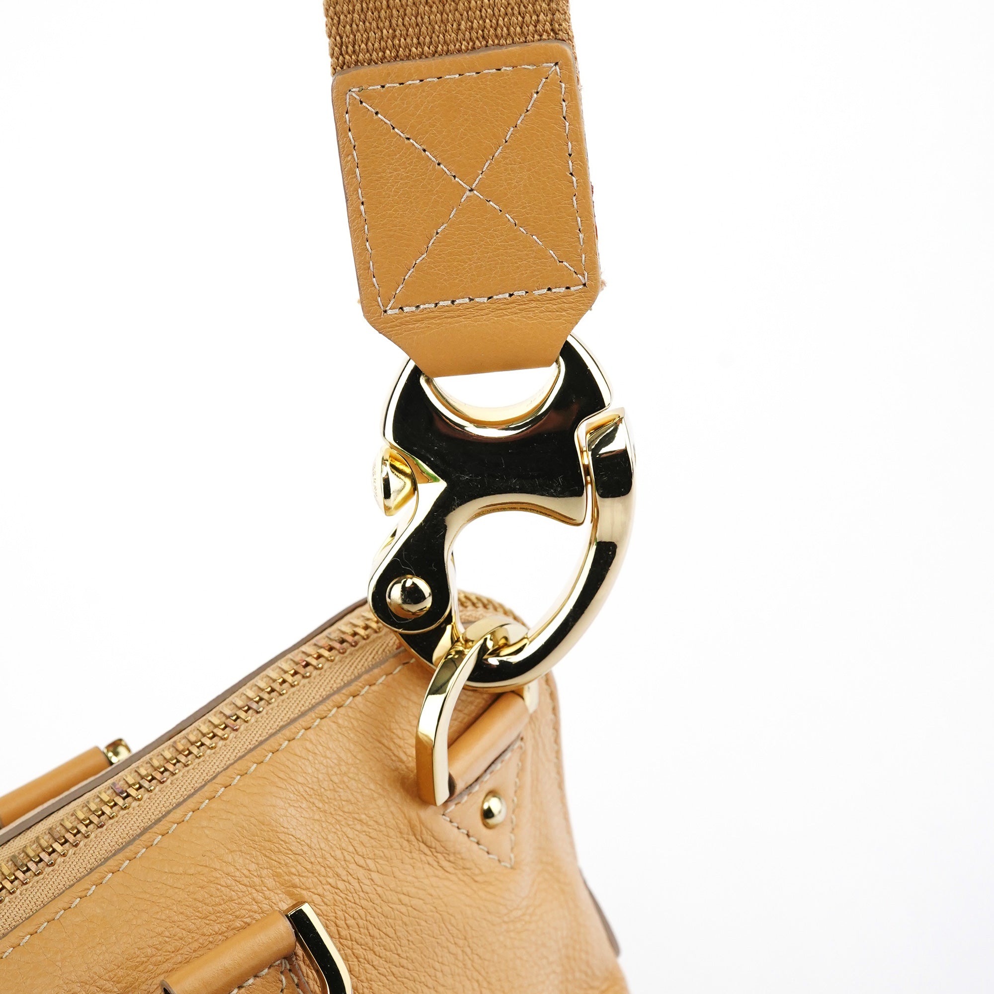 Beige Leather 2-Way Bag