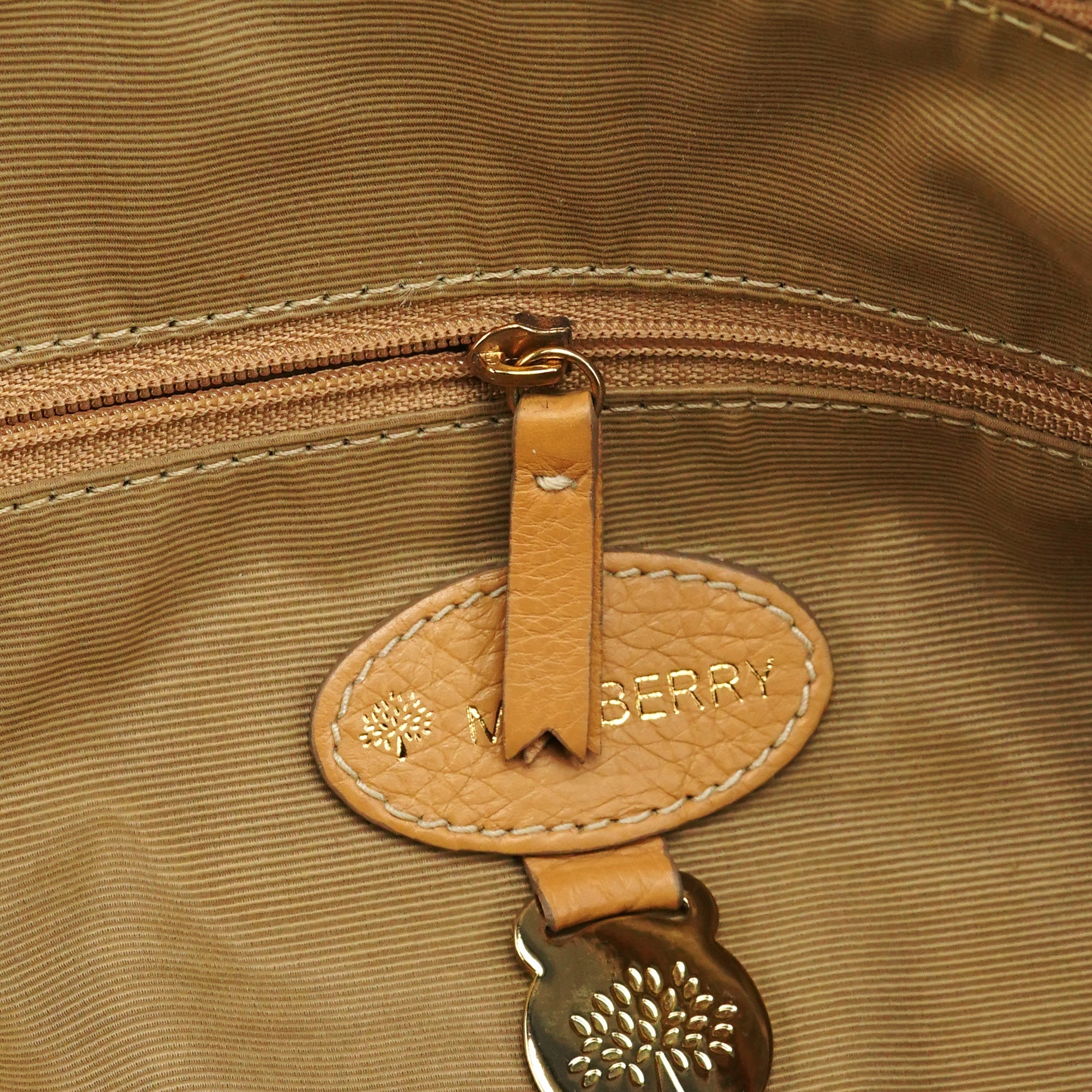 Beige Leather 2-Way Bag