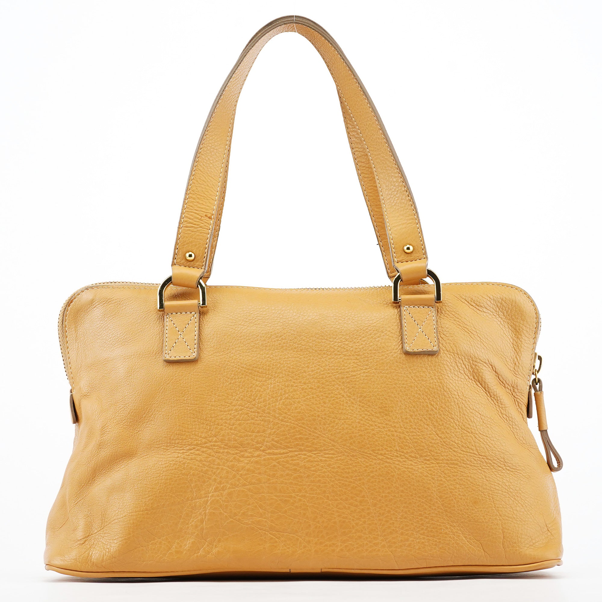 Beige Leather 2-Way Bag