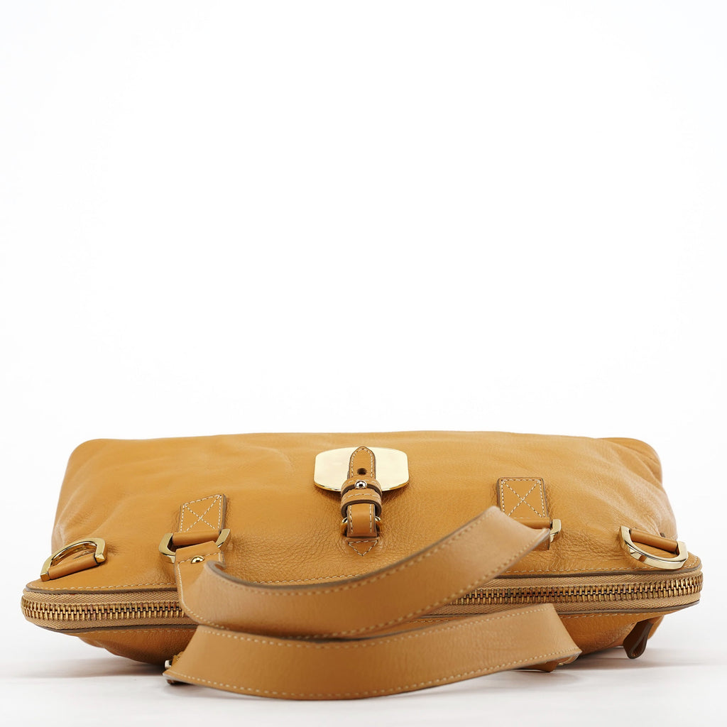 Beige Leather 2-Way Bag