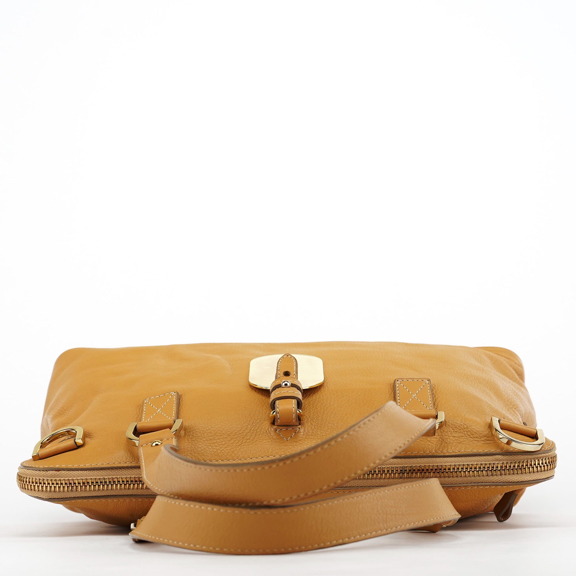 Beige Leather 2-Way Bag