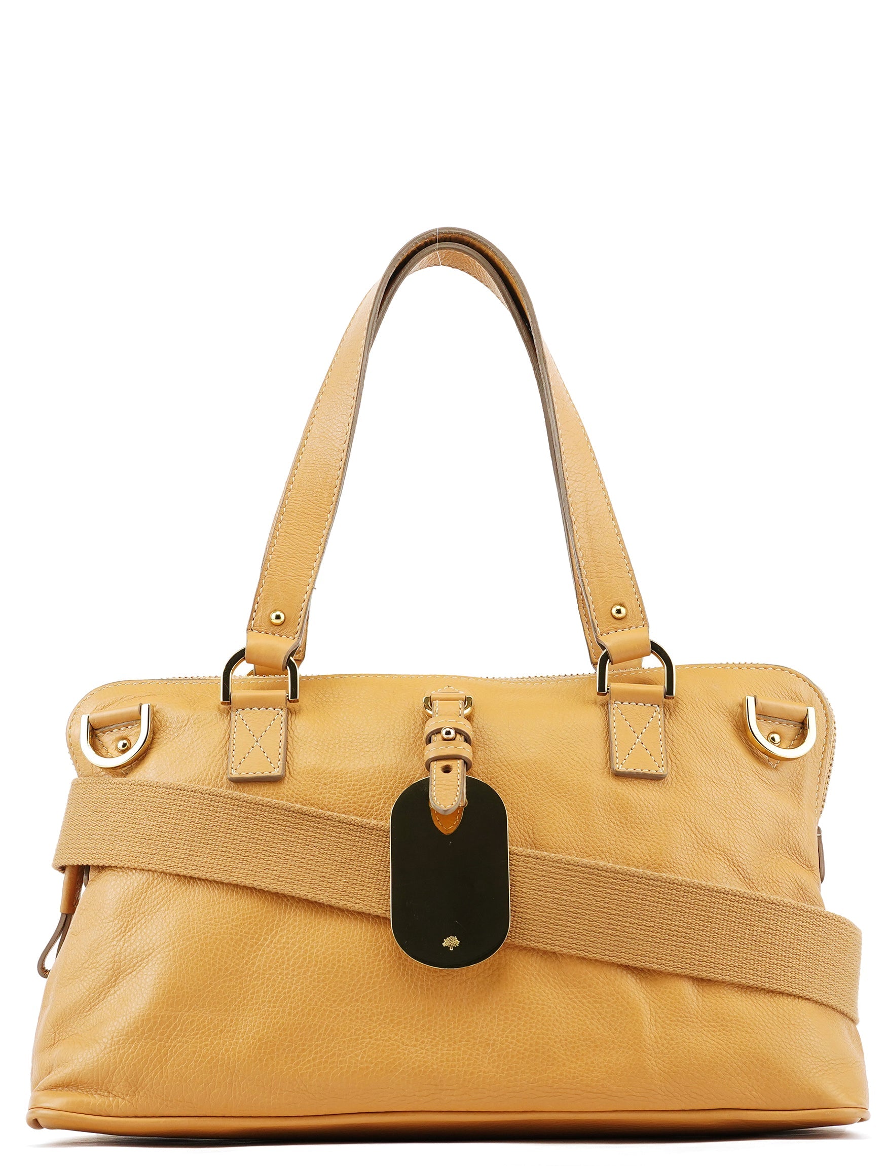 Beige Leather 2-Way Bag