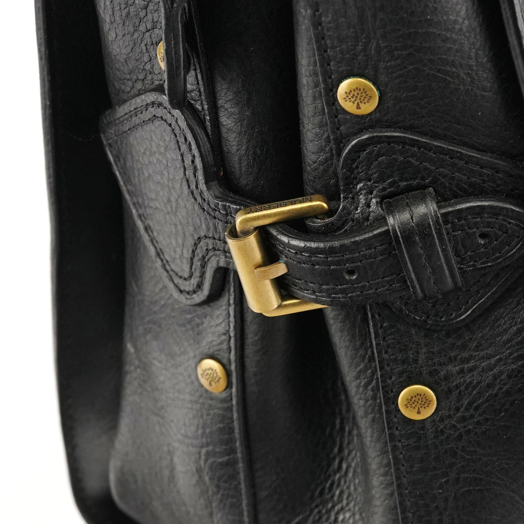 Black Leather Studded Bayswater Bag