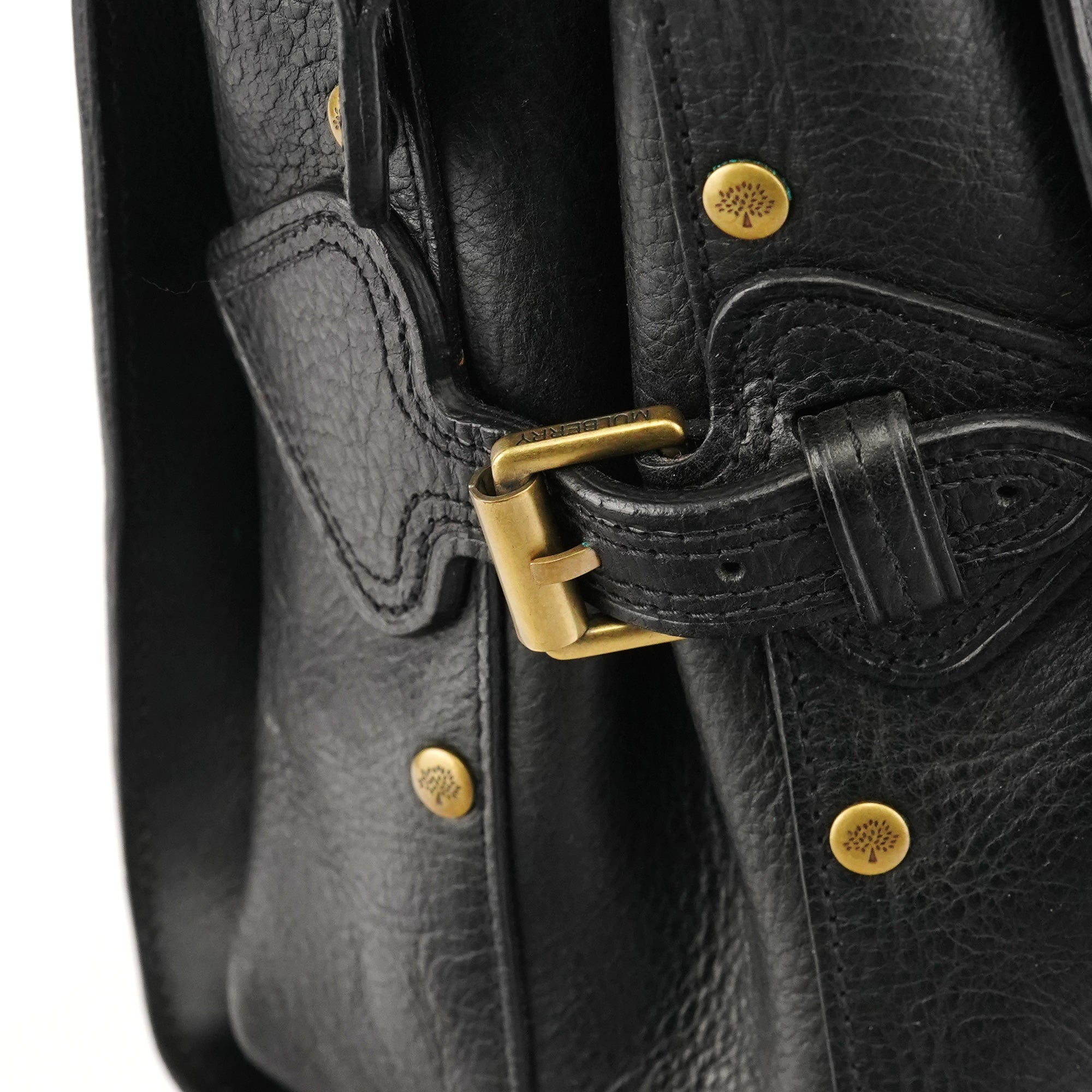 Black Leather Studded Bayswater Bag