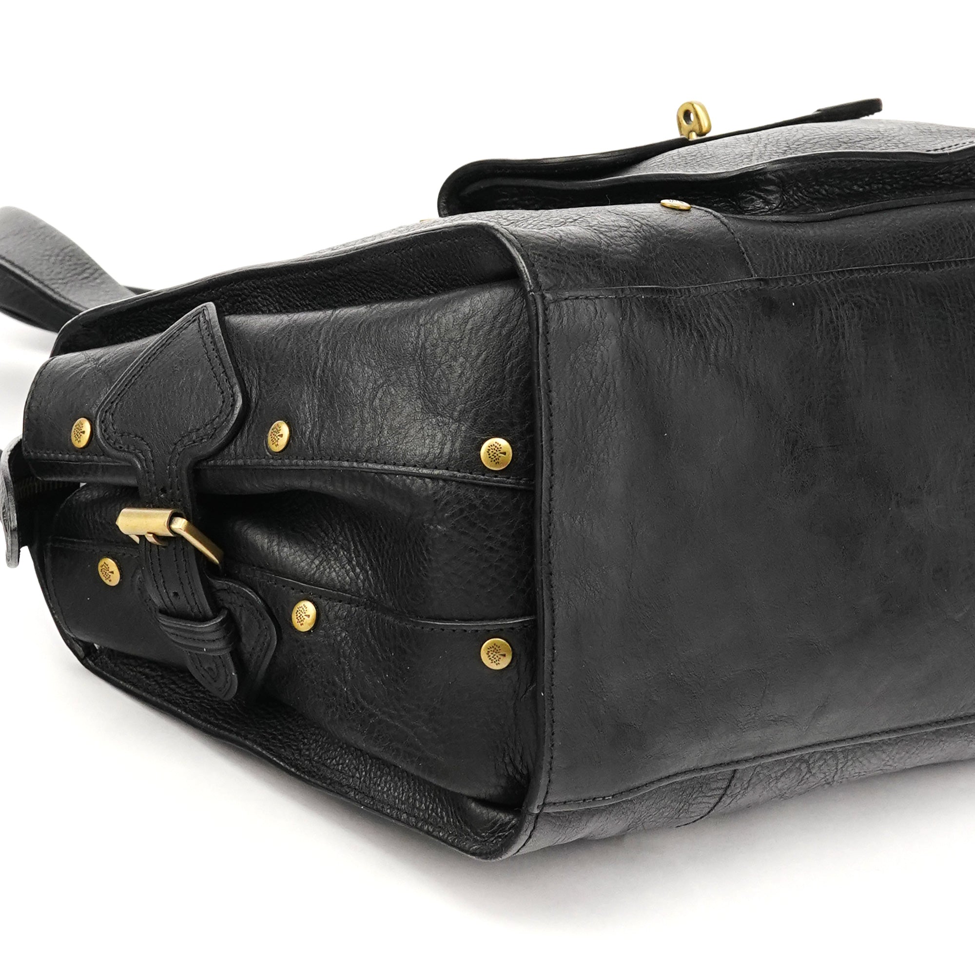 Black Leather Studded Bayswater Bag