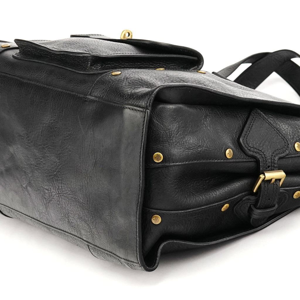Black Leather Studded Bayswater Bag
