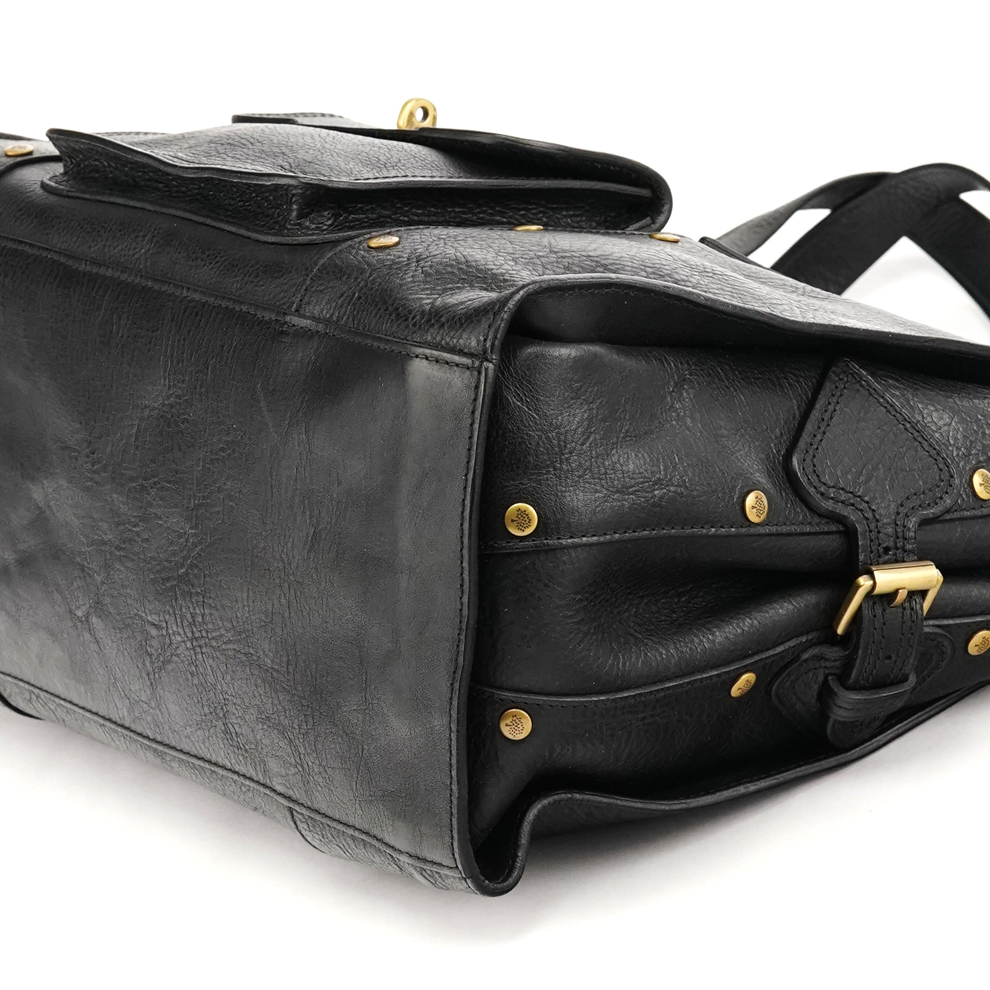 Black Leather Studded Bayswater Bag