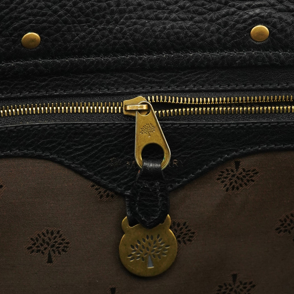 Black Leather Studded Bayswater Bag