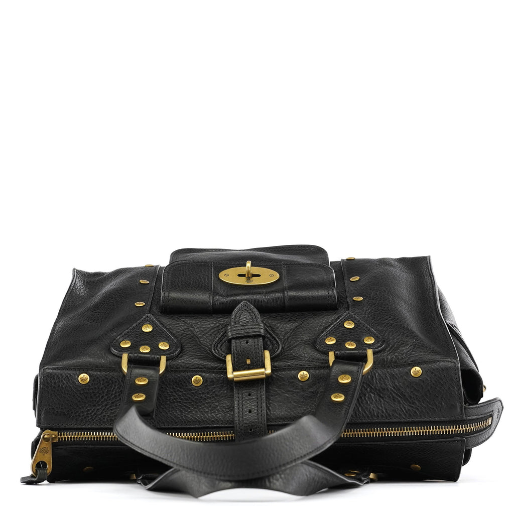 Black Leather Studded Bayswater Bag
