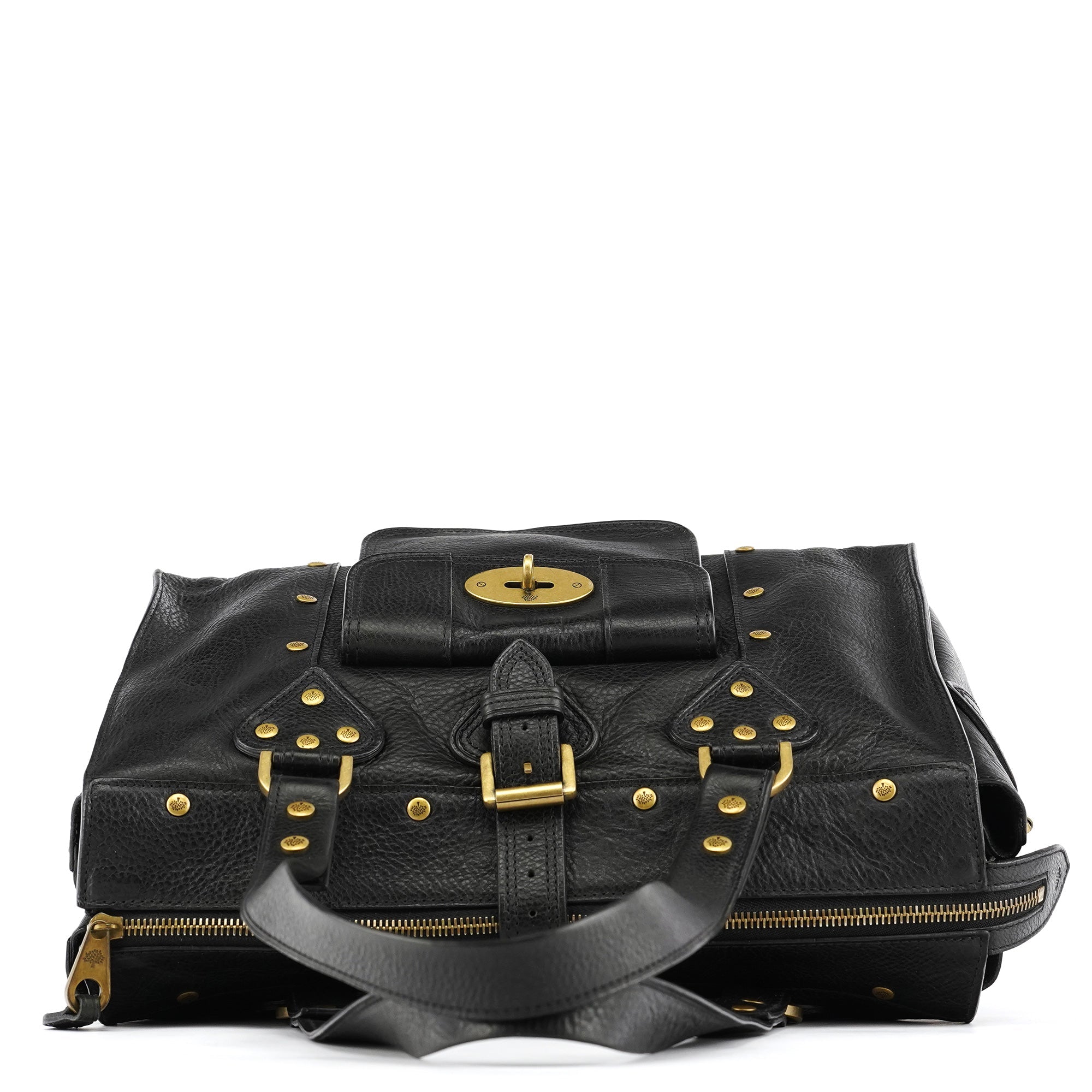 Black Leather Studded Bayswater Bag