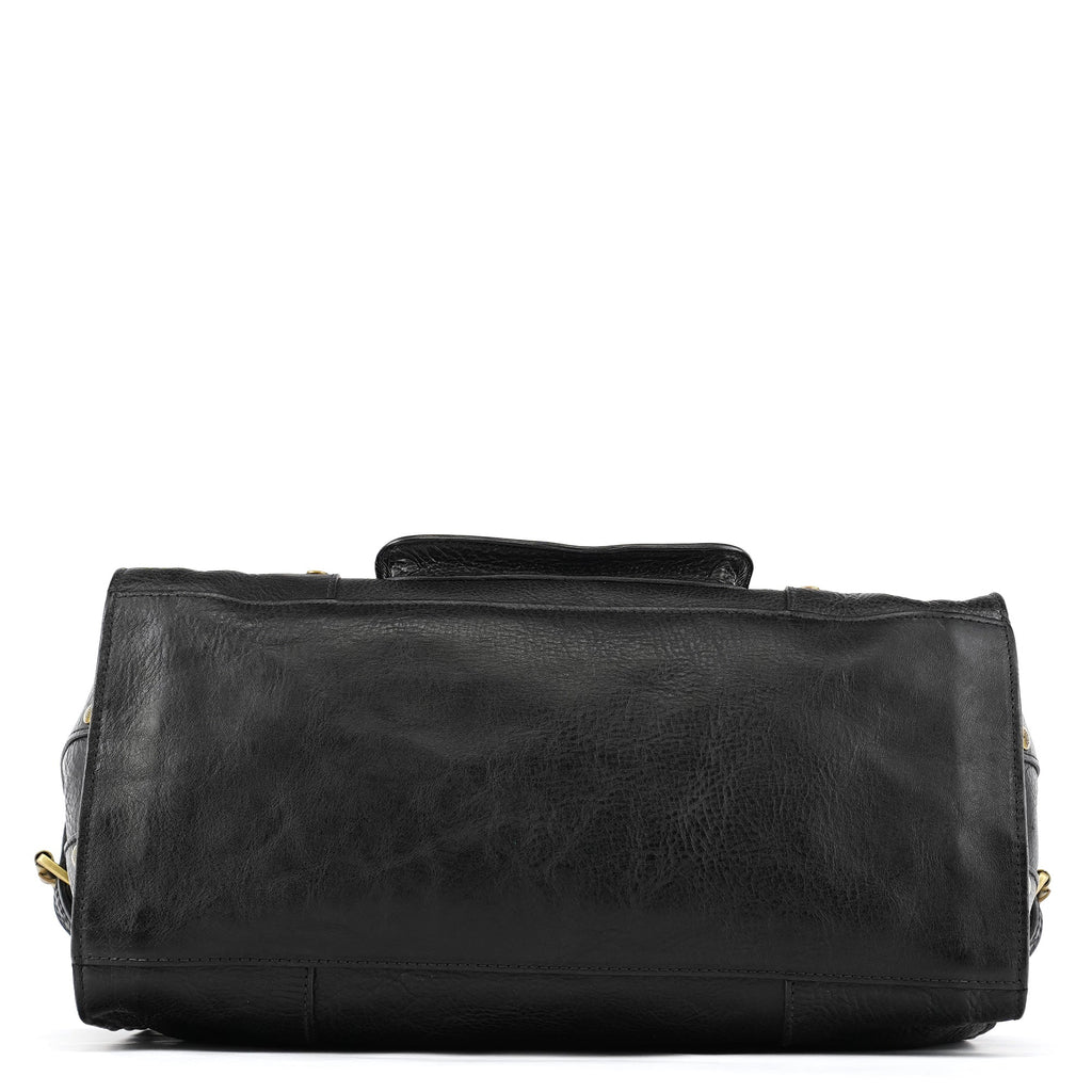 Black Leather Studded Bayswater Bag