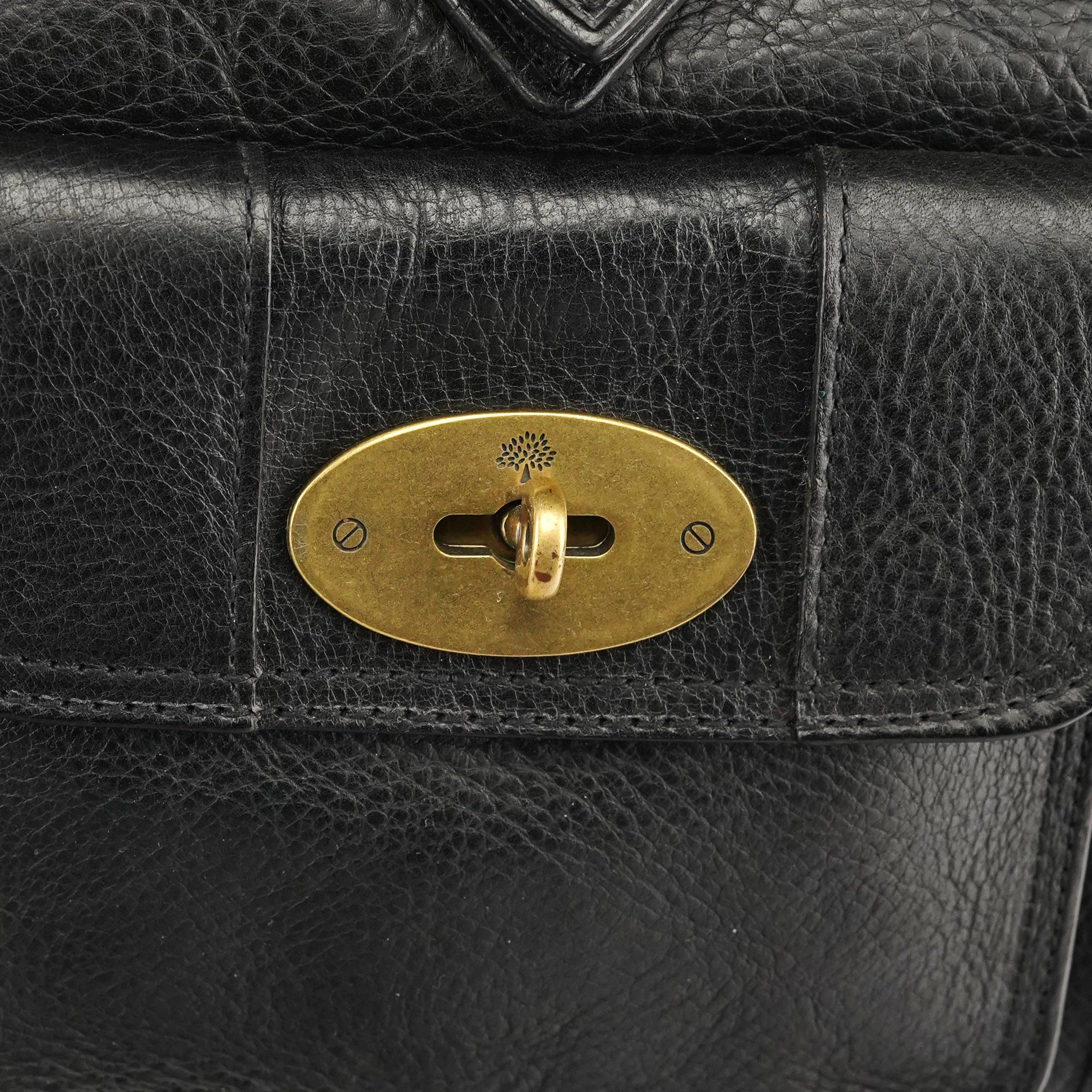 Black Leather Studded Bayswater Bag