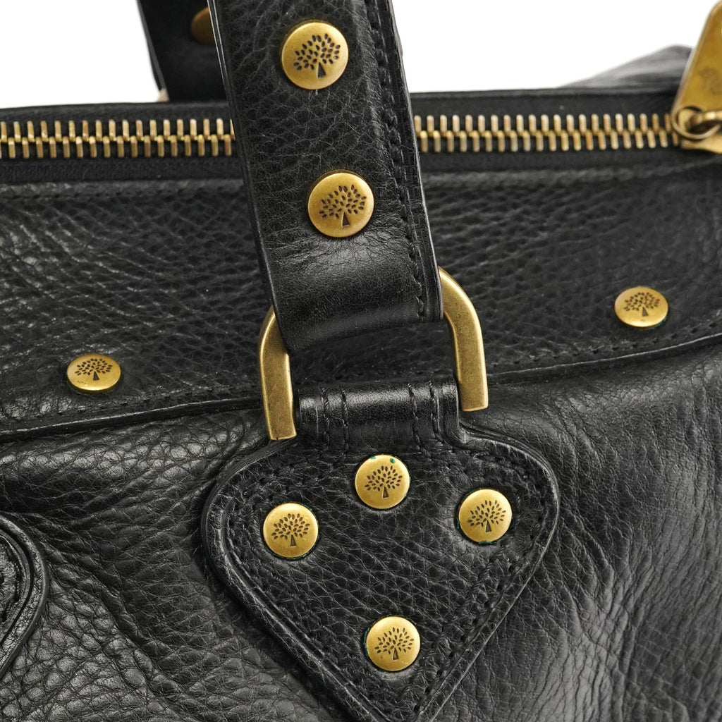 Black Leather Studded Bayswater Bag