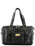 Black Leather Studded Bayswater Bag