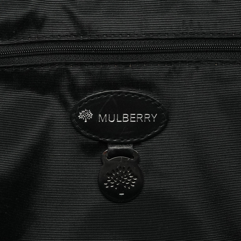 Black Leather Buckle Pocket Tote Bag