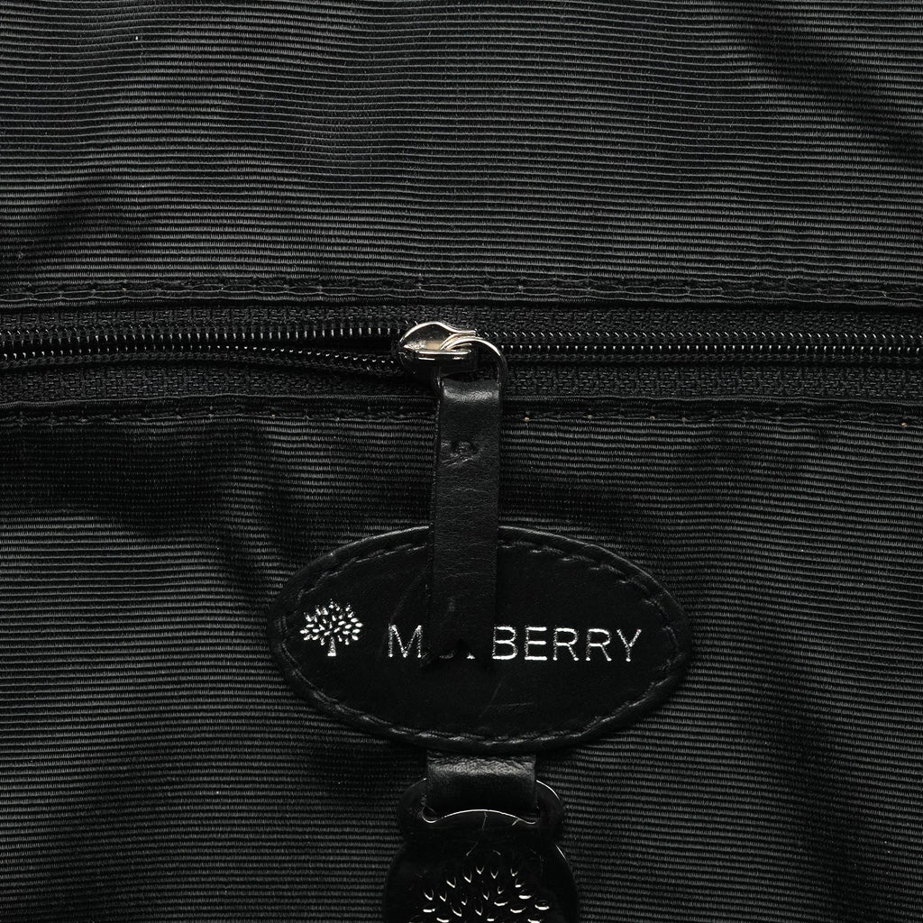 Black Leather Buckle Pocket Tote Bag