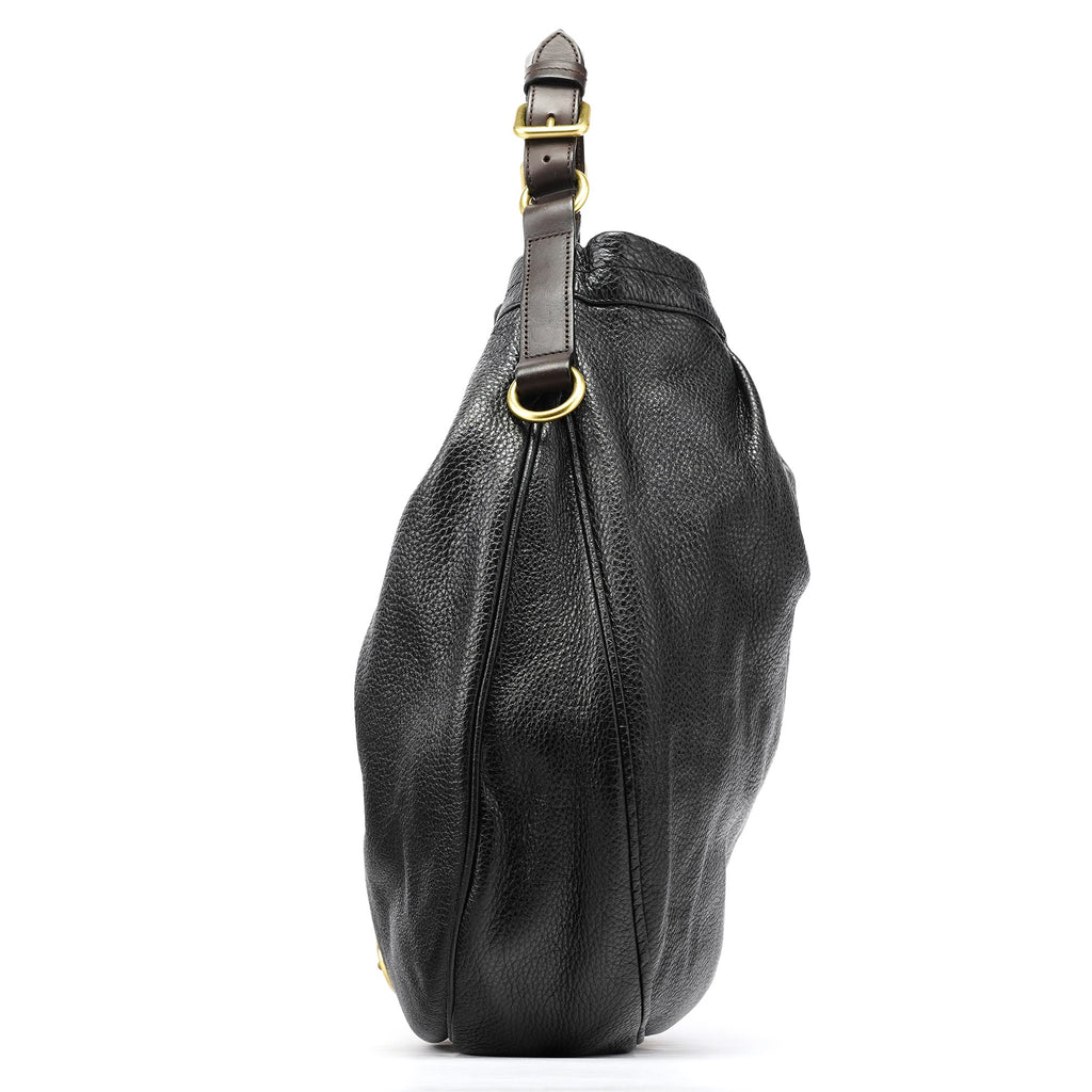 Black Leather Hobo Bag