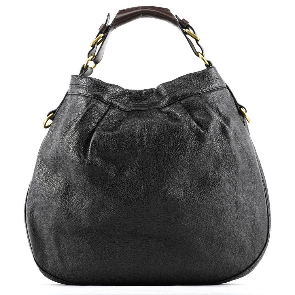 Black Leather Hobo Bag