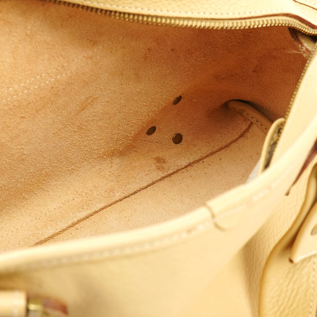 Ivory Leather Knightsbridge Tote Bag