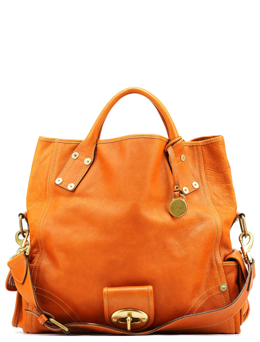 Light Brown Leather 2-Way Bag