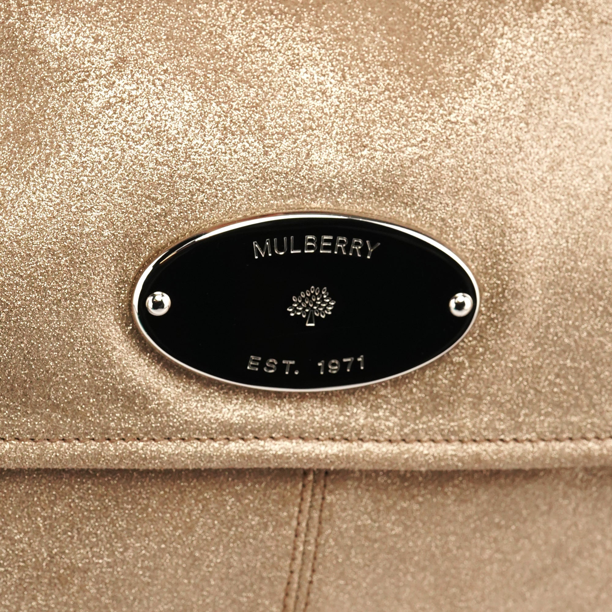 Pink Gold Metallic Leather Shoulder Bag