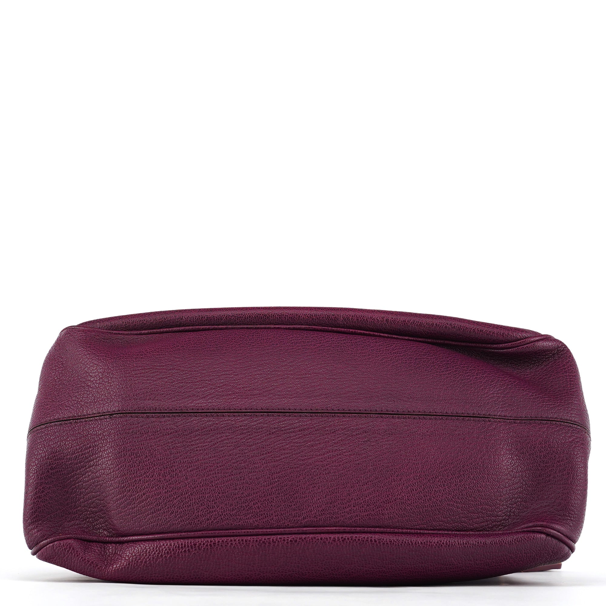 Purple Leather Top Handle Bag