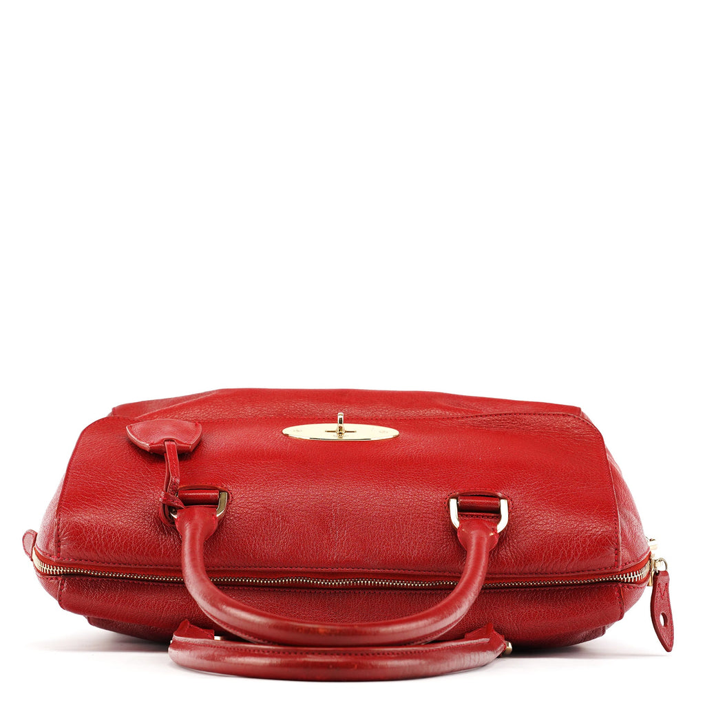 Red Leather Bayswater Tote Bag