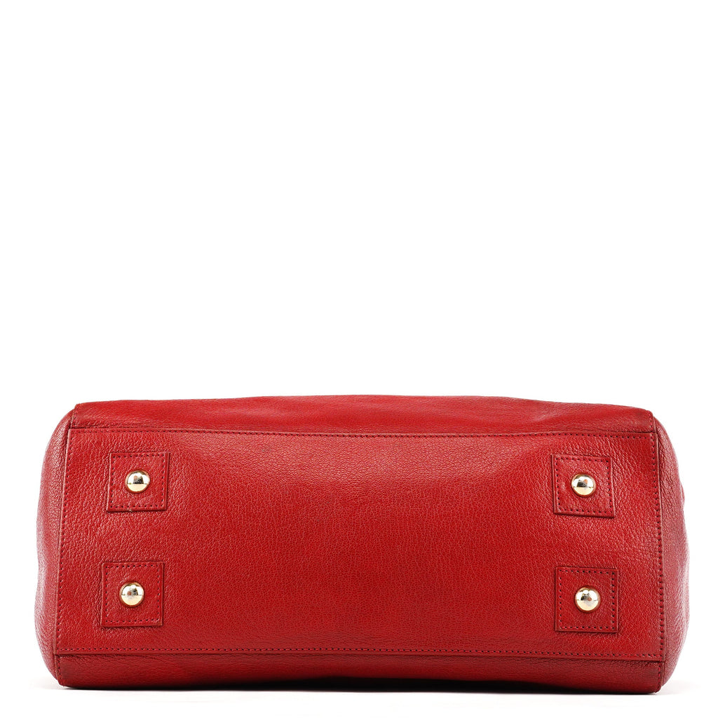 Red Leather Bayswater Tote Bag