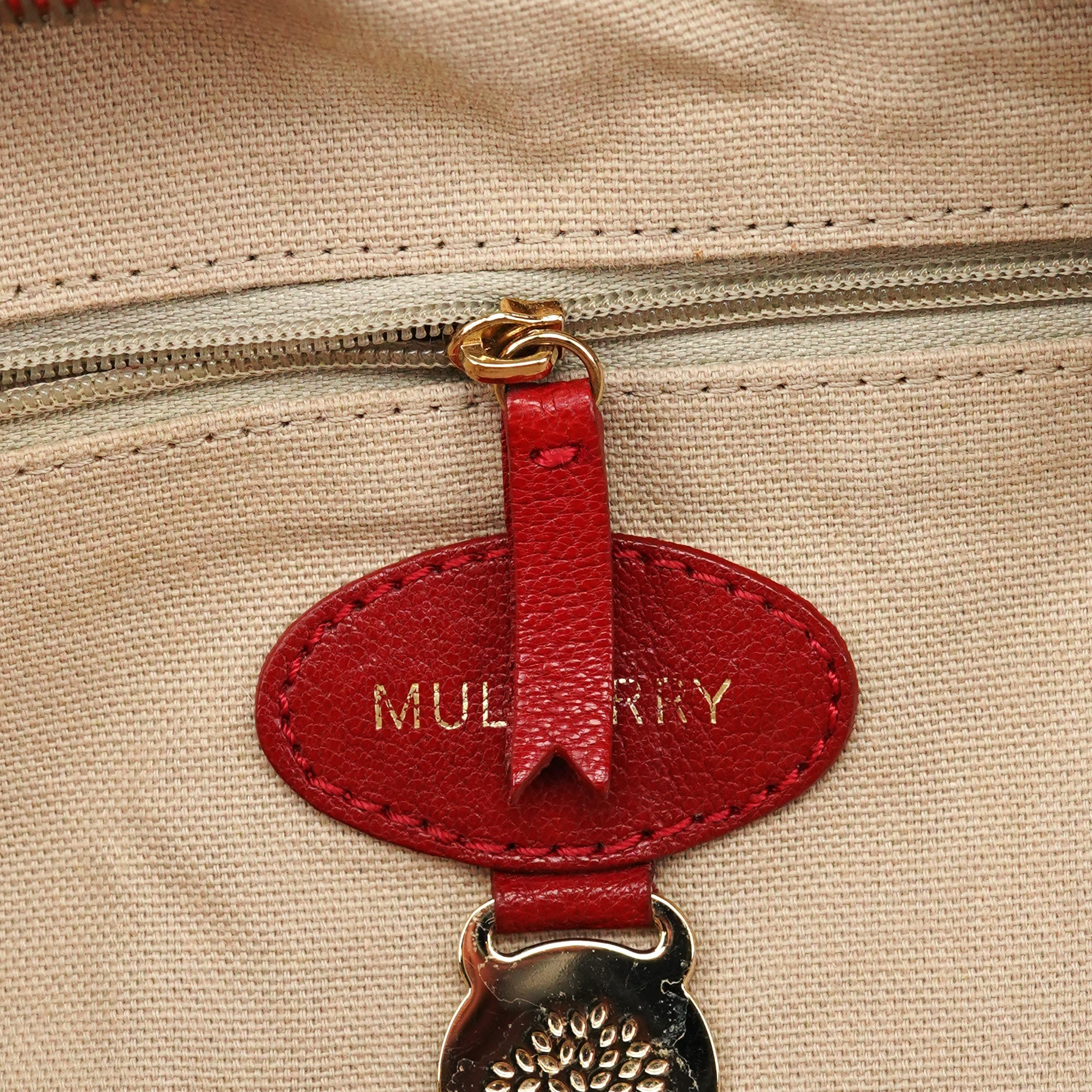 Red Leather Bayswater Tote Bag