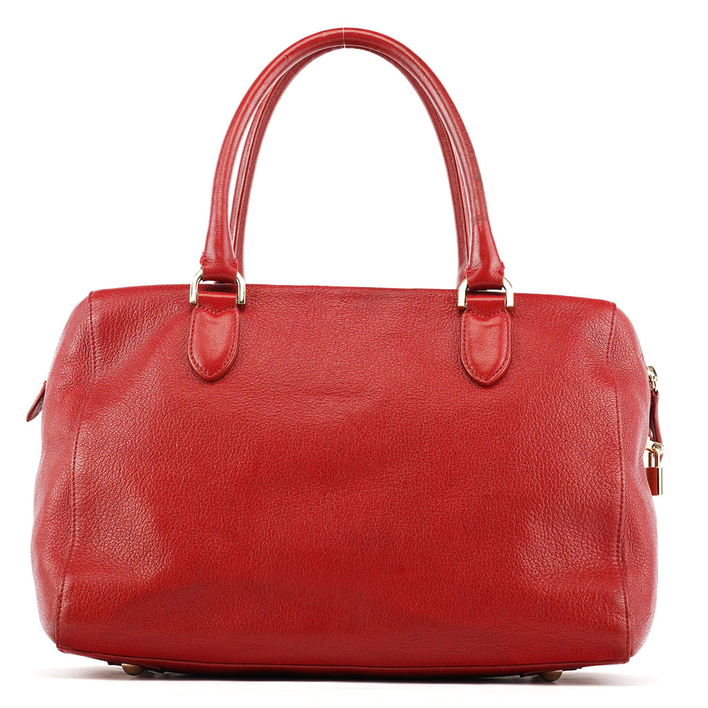 Red Leather Bayswater Tote Bag