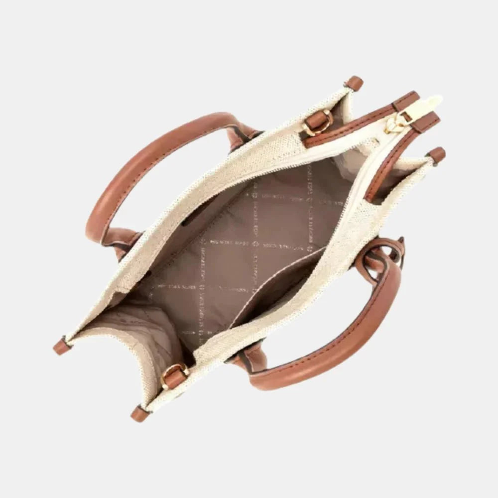 Michael Kors Mirella Small Canvas Shopper Crossbody (Brown)