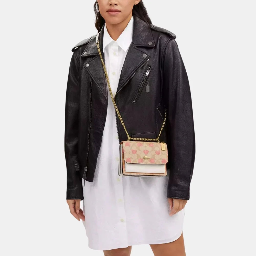Coach Mini Klare Crossbody In Signature Canvas With Heart Print