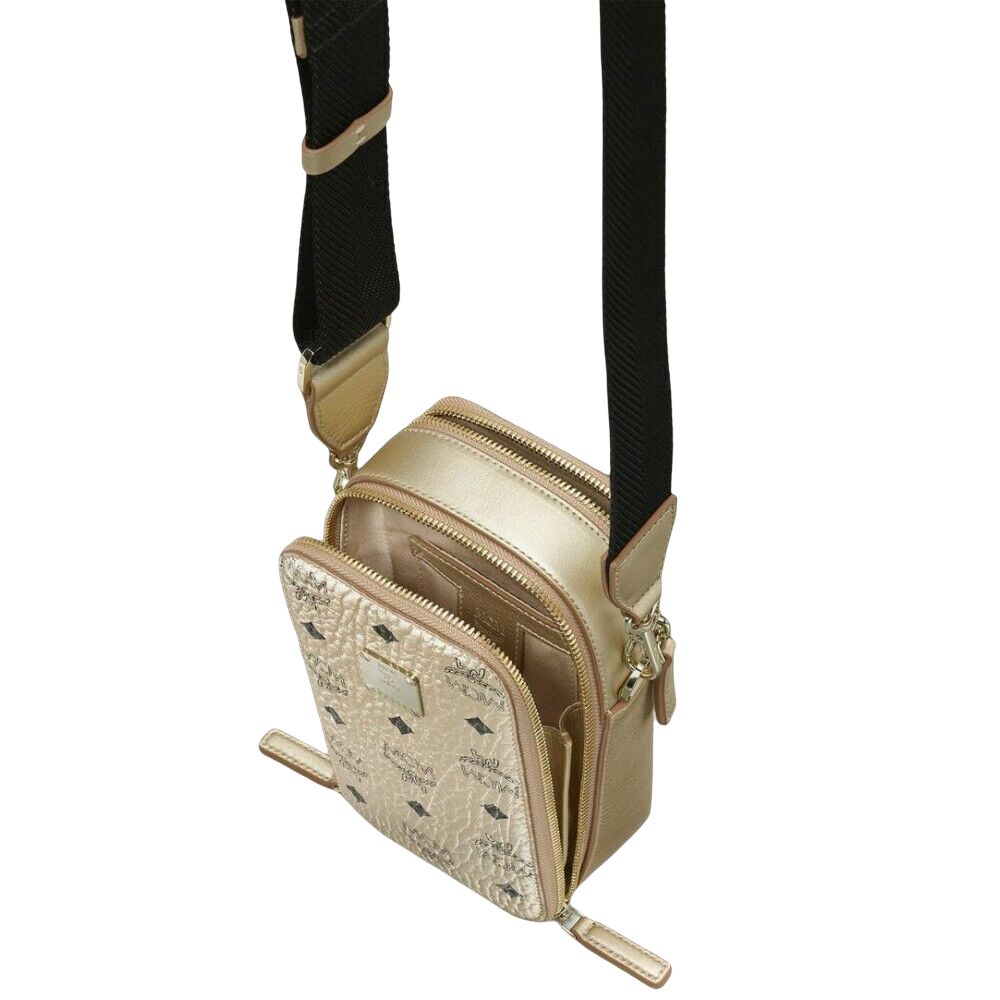 MCM Visetos Berlin Gold  Crossbody Camera Bag