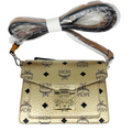 MCM Patricia Mini Berlin Gold Coated Canvas Crossbody Bag