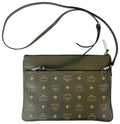 MCM Green Sea Turtle Visetos Coated Canvas Crossbody Bag