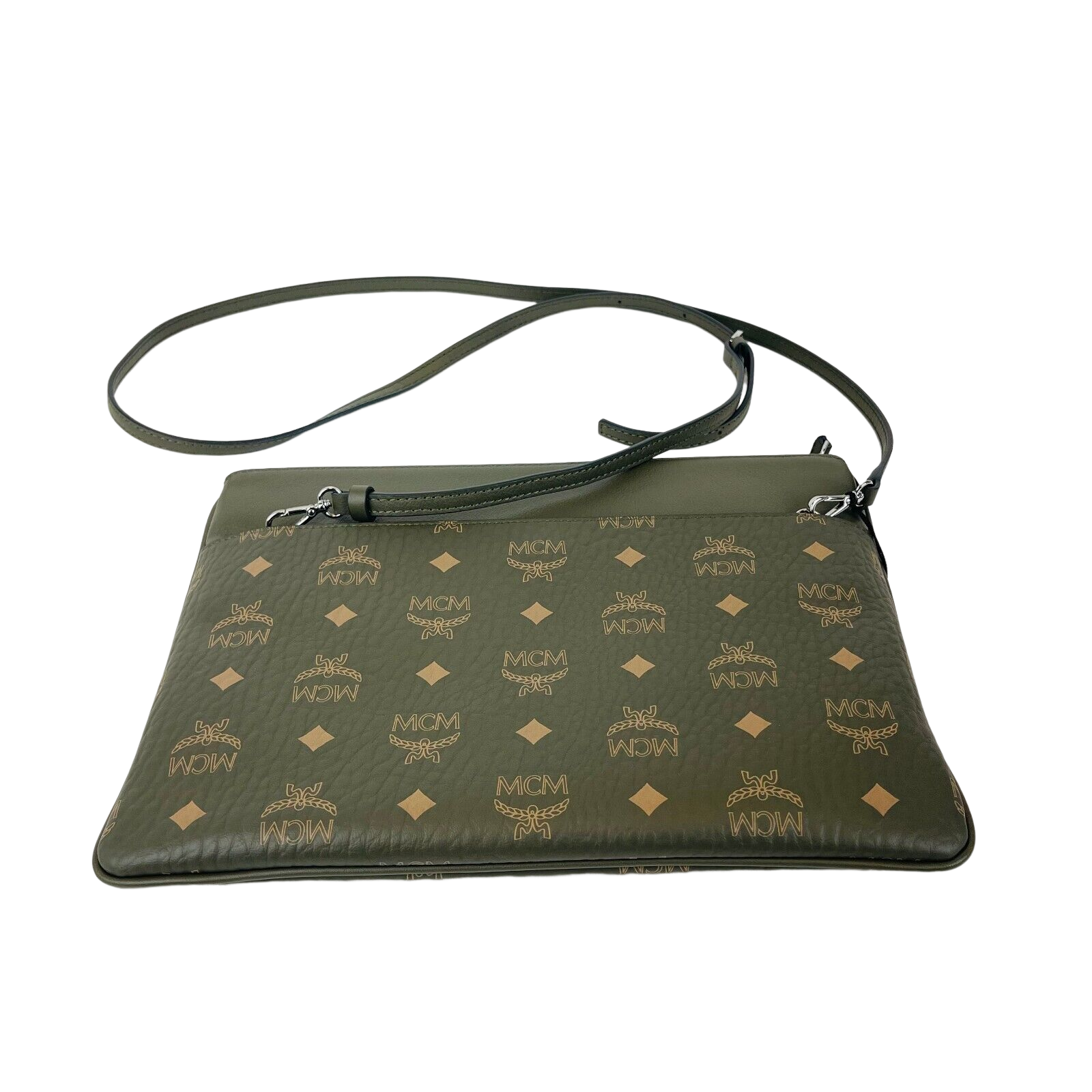 MCM Green Sea Turtle Visetos Coated Canvas Crossbody Bag