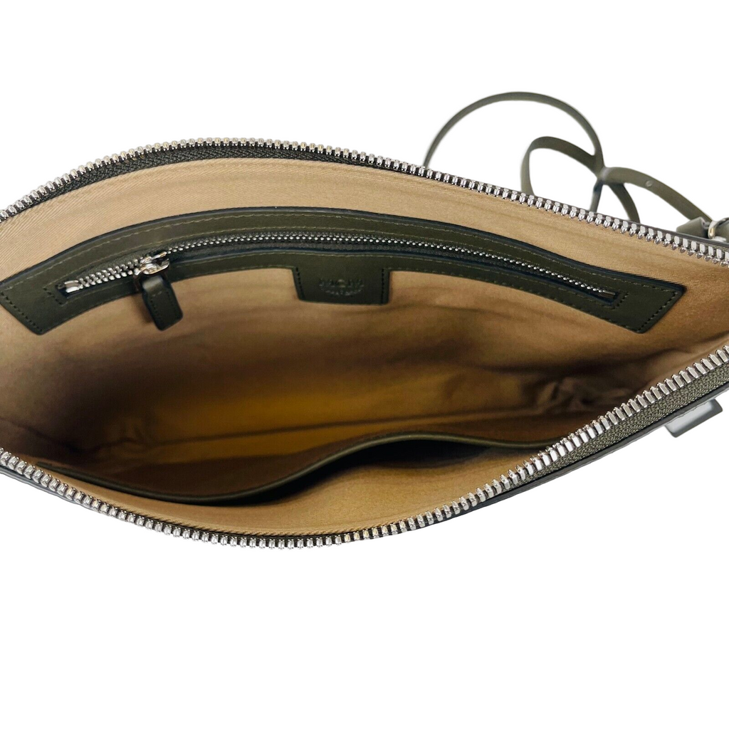 MCM Women Green Sea Turtle Visetos Coated Canvas Crossbody Bag